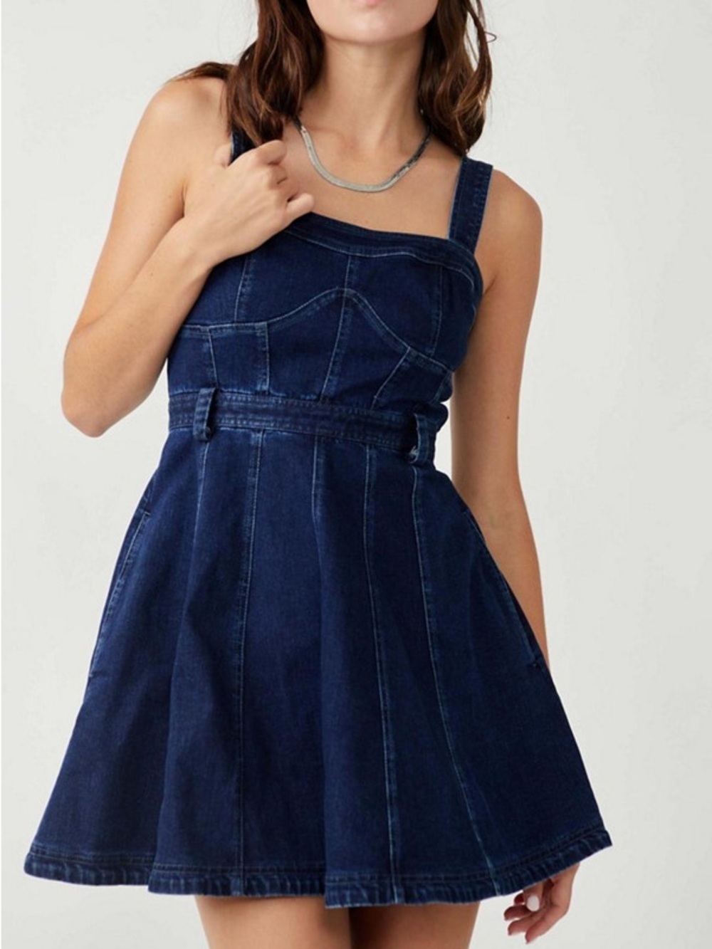Free People Margot Denim Mini Dress Medium